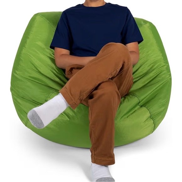 Vibrant Green Bean Bag Chair - Picture 2 of 4